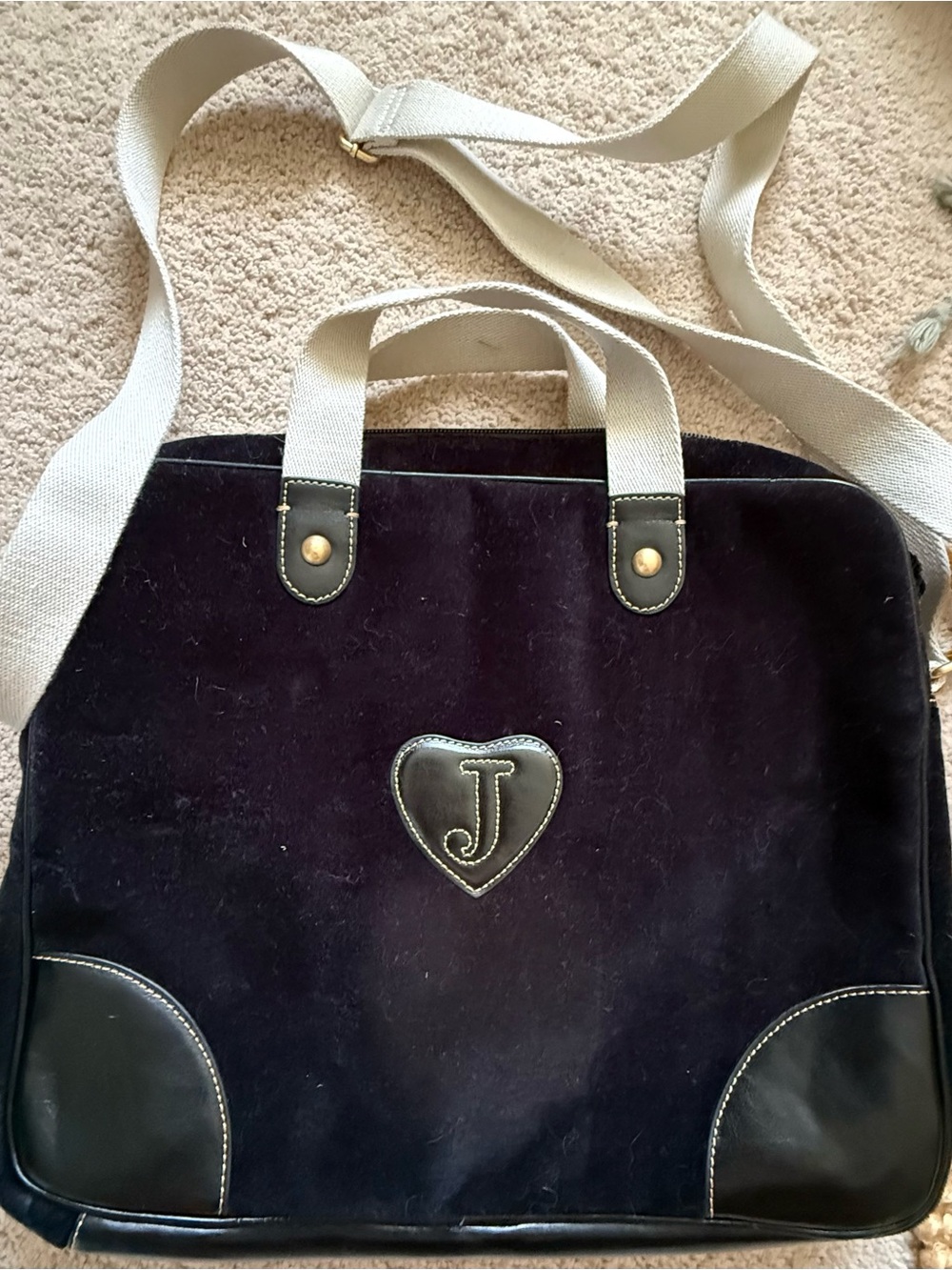 Vintage Juicy Couture Velvet laptop bag with Canvas Strap(s)